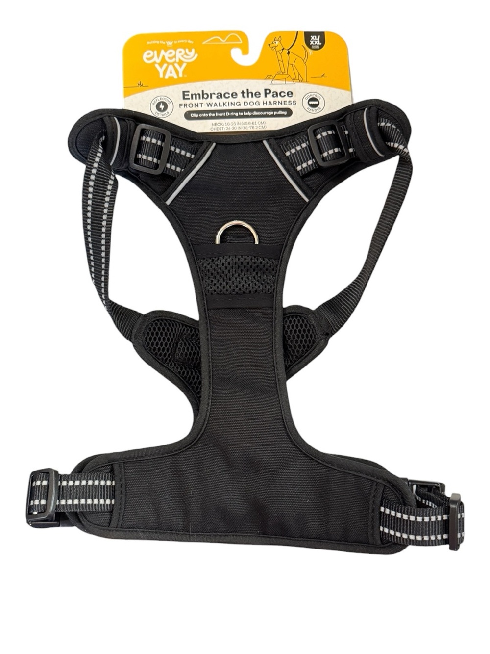 EveryYay Embrace the Pace Front-Walking Dog Harness XL/XXL Black NWT